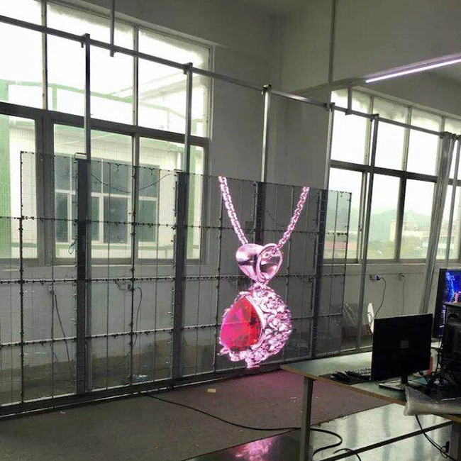 Indoor Retail Store Window Glass Wall Curtain Transparent LED Display