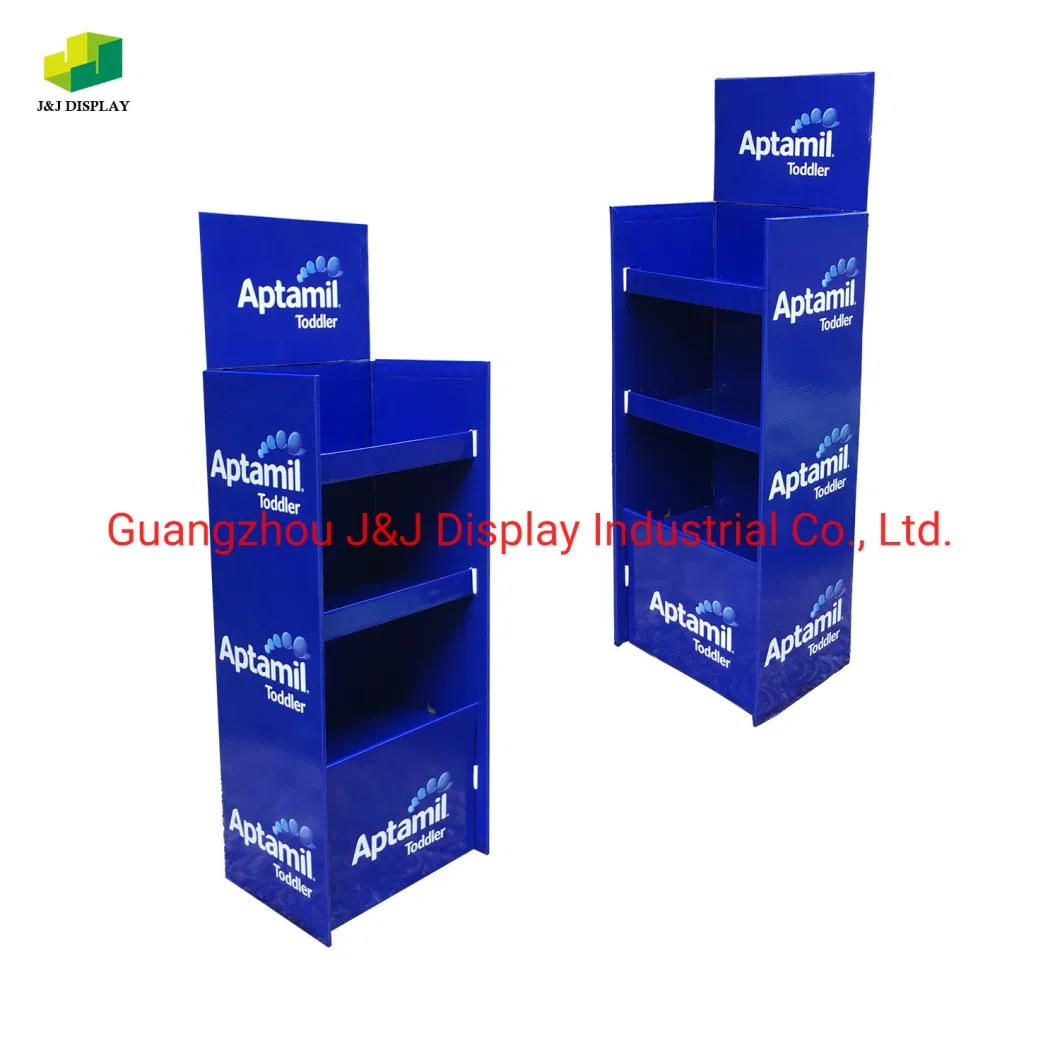 Customized Cardboard Corrugated Paper Promotion Retail Store Advertising Exhibition Pop Foldable Floor Display for Milk Power