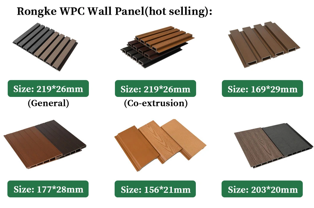 Free Sample Outdoor Leak Proof Stacked Tile Wood Plastic Composite WPC Wall Cladding Board